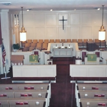 Concord United Methodist Church sanctuary, inside view, 1993