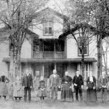 George Elias Nissen House with Kiger Family, ca. 1900. House built in ca. 1876