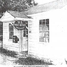 Lewisville Post Office, from a 1978 Clemmons Courier article. Post office was established in 1861