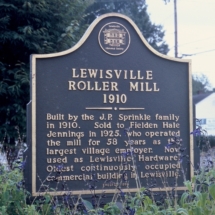 Lewisville Roller Mill Marker, erected 1994